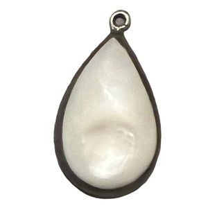 Vintage Taxco Mexico Sterling Silver Pendant W/ Teardrop Moonstone